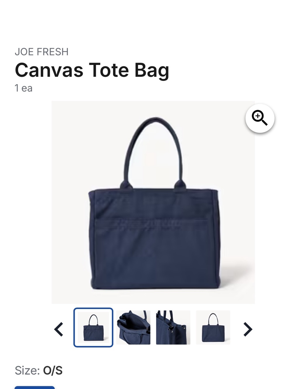 Joe Fresh Navy Canvas Tote